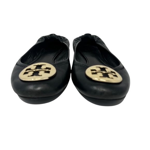 Tory Burch Black Flats with Gold Logo - Picture 5 of 8